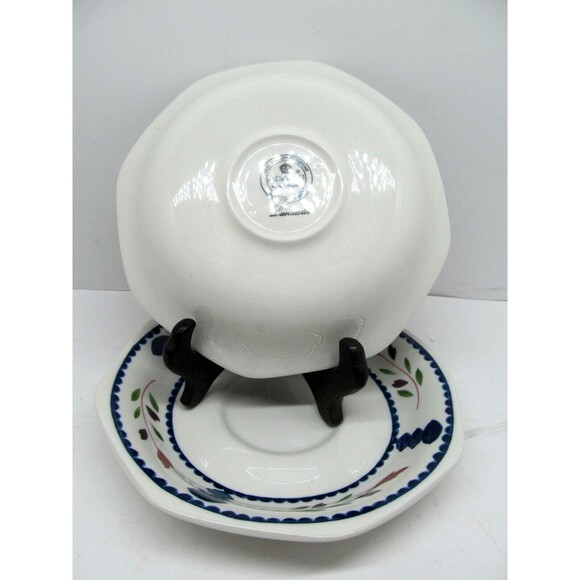 Adams Lancaster Breakfast Soup Cream Saucer Set Of 2~   6 1/4" - Picture 2 of 8
